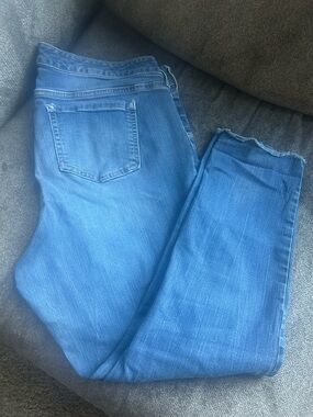 torrid Skinny Jeans in Medium Blue with Raw Hem
